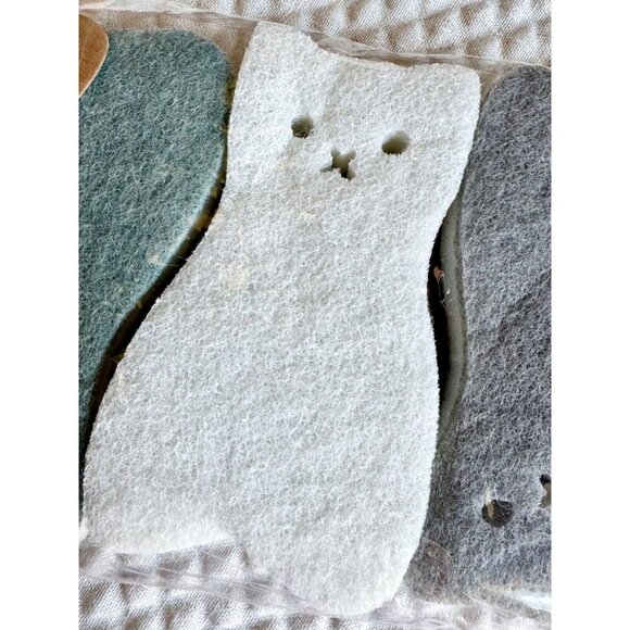 New Cat Shaped Kitchen Dish Bathroom Scrubber Cleaning Sponges Set of 4 - Picture 4 of 9